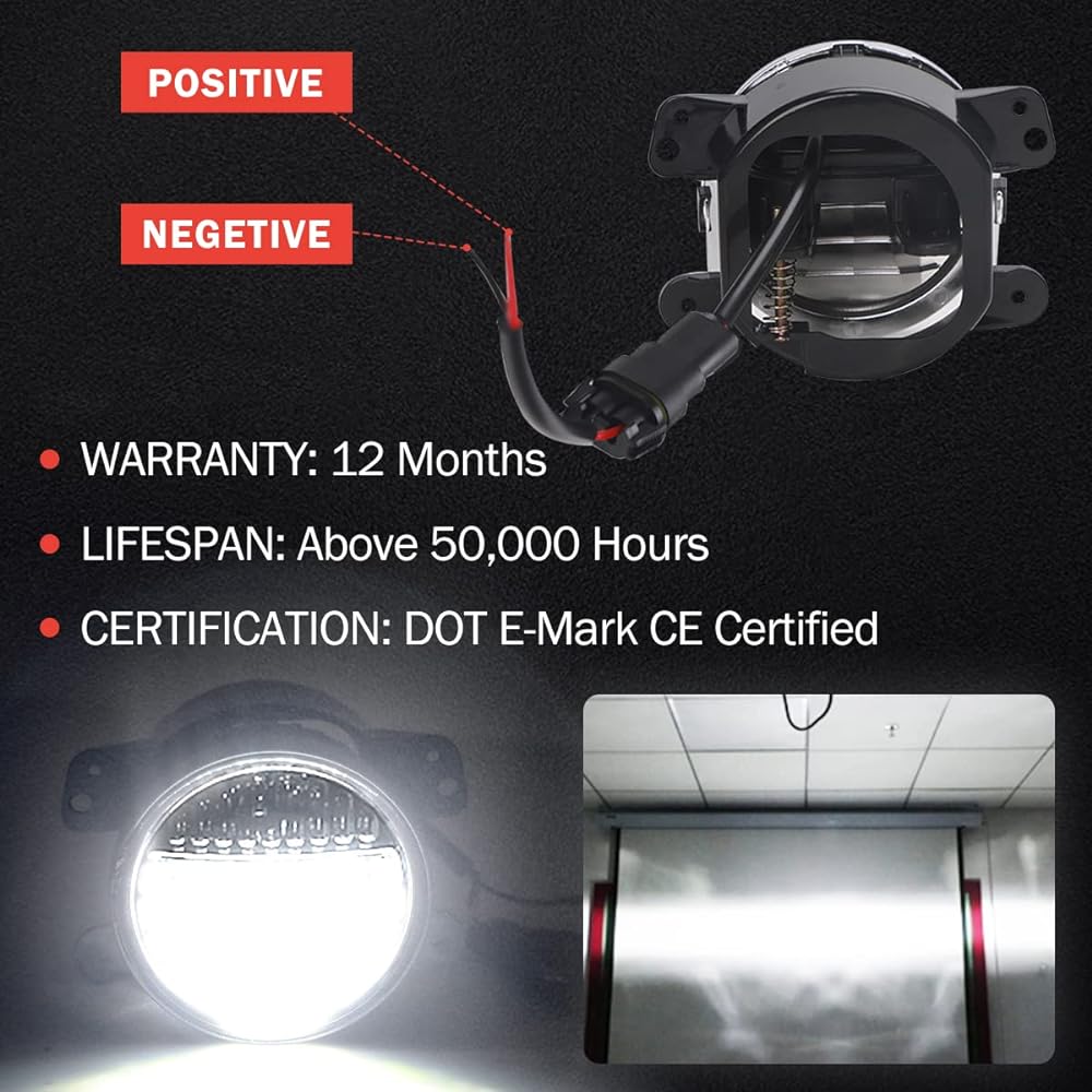 Audexen 7 inch black LED headlights DRL high-low beam + 4 inch black Smiley Design LED Fog Light Jeep Langler JK JKU TJ LJ 1997-2018, 2022 Express Patent