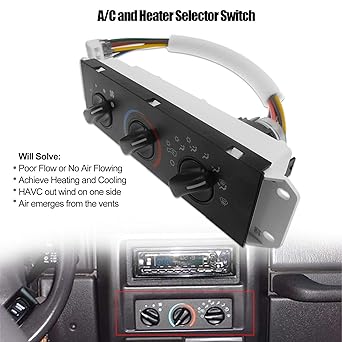 HVAC Climate Control Panel 99-01 JEEP WRANGLER 02-04 JEEP TJ Wrangler Right Heater Selector Control Switch Switch Climate Heater Panel Panel Panel Air Control Unit HS-373 55037473AB