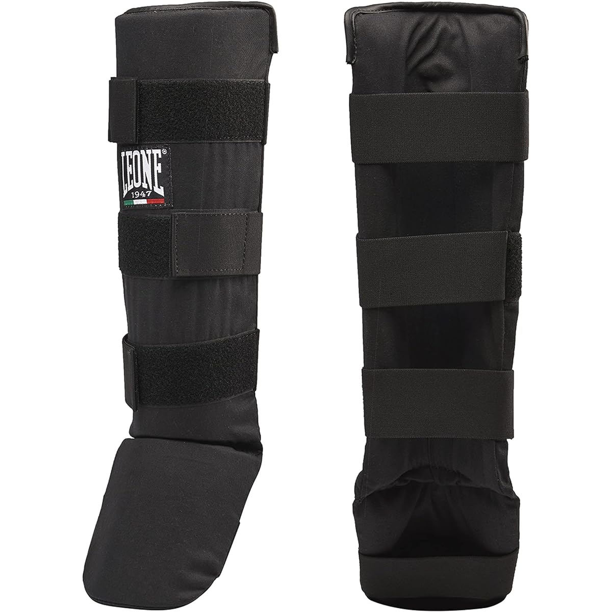 LEONE 1947 Martial Arts Kickboxing MMA Shin Guard Junior Size [BASIC JUNIOR] Legaces EVA Padded Black PT132J [Genuine Product]