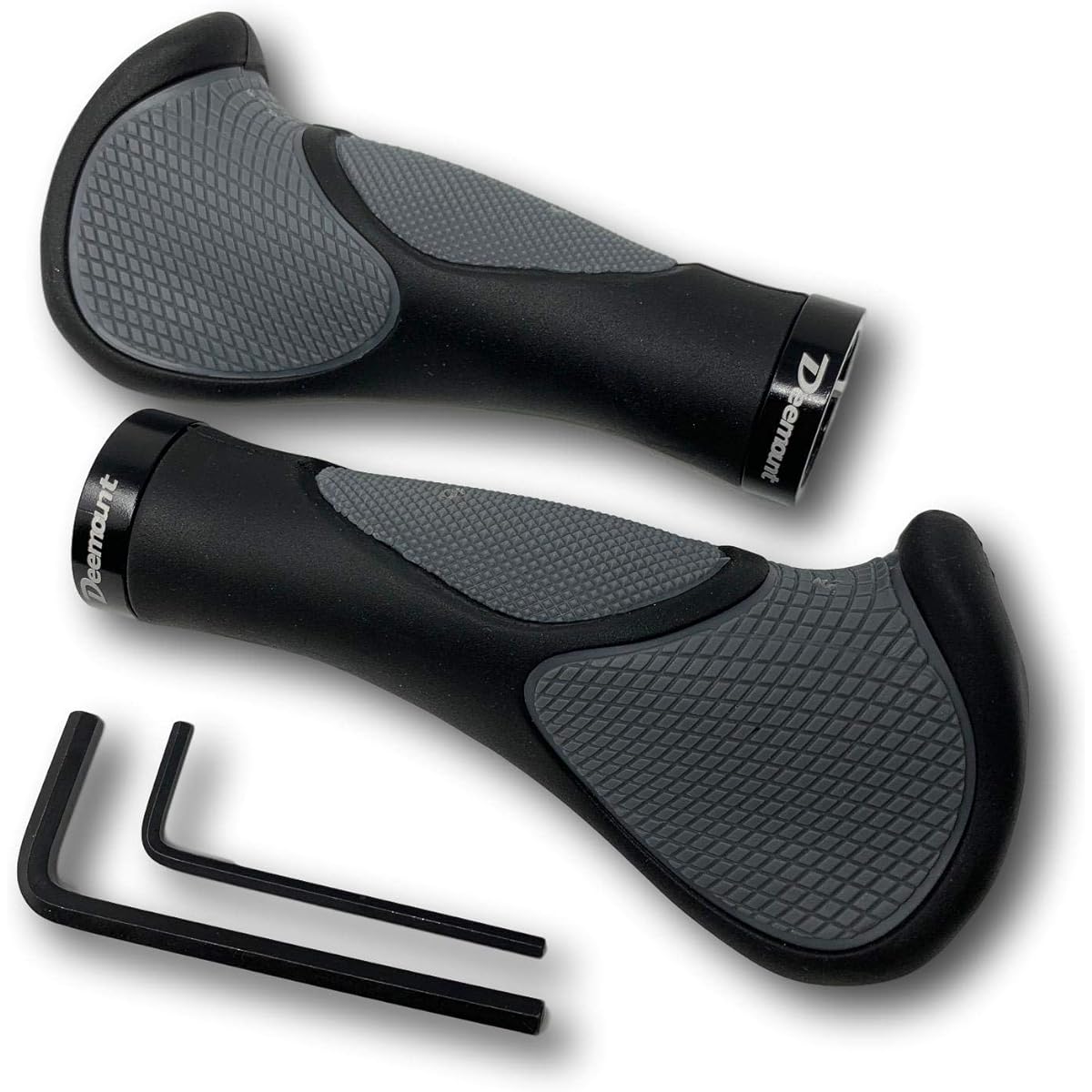Deemount Bicycle Grip Ergo Grip Cross Bike Mountain Bike Easy to Grip Soft Rubber [Installation Tools Included]