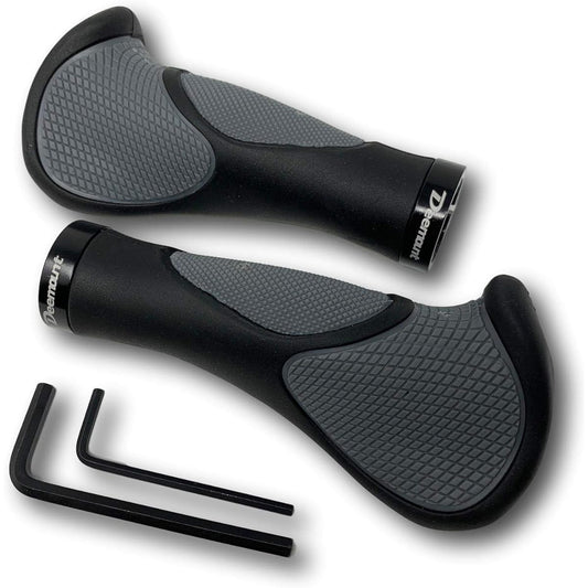 Deemount Bicycle Grip Ergo Grip Cross Bike Mountain Bike Easy to Grip Soft Rubber [Installation Tools Included]