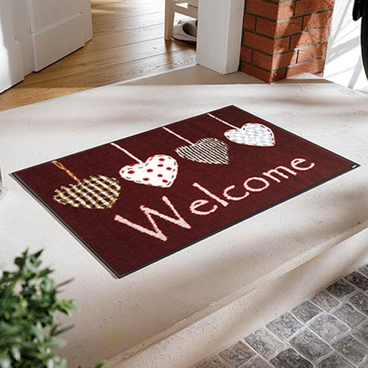 Cleantex wash+dry Entrance mat Cottage Hearts red 50×75cm