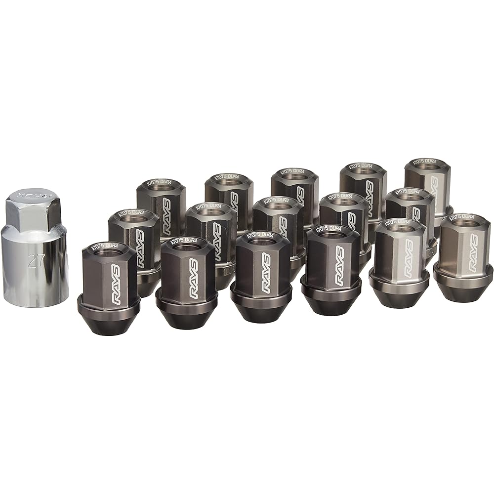 [RAYS] Duralumin Lock & Nut Set for L32 4H M12X1.25 Gunmetal Anodized 74020001119GM