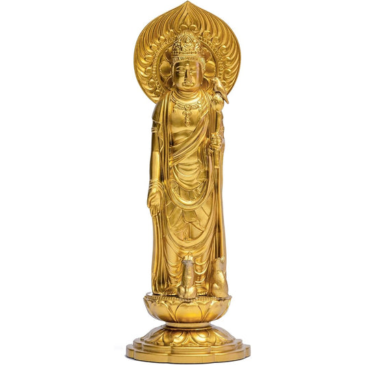 Buddha Statue Pet Kannon Bodhisattva 16cm (Gold) _"Animal Protection/Pet Memorial Service" Takaoka Copperware (P Kannon/M)