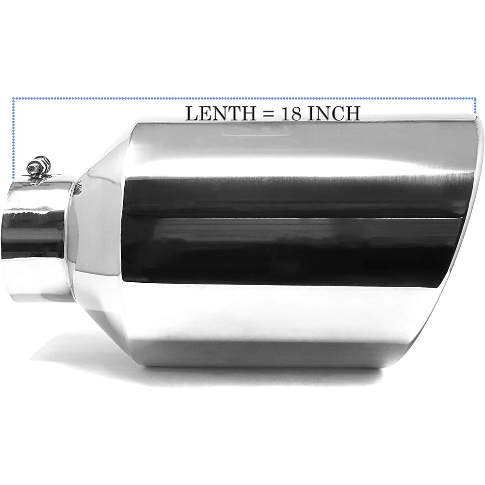 RP REMARKABLE POWER 5 inch inlet 10 inch outlet length 18 inch stainless steel roll edge diesel exhaust chip EXT39