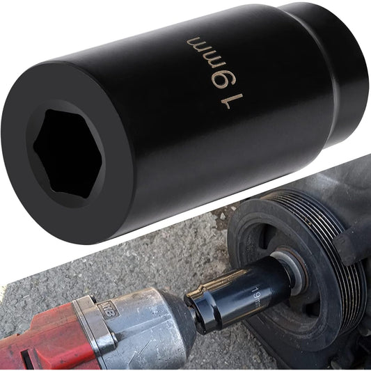 77080 Harmonic Balancer Socket Tool 19mm Crank Bolt Socket 3 times the power of standard impact socket for Honda engine