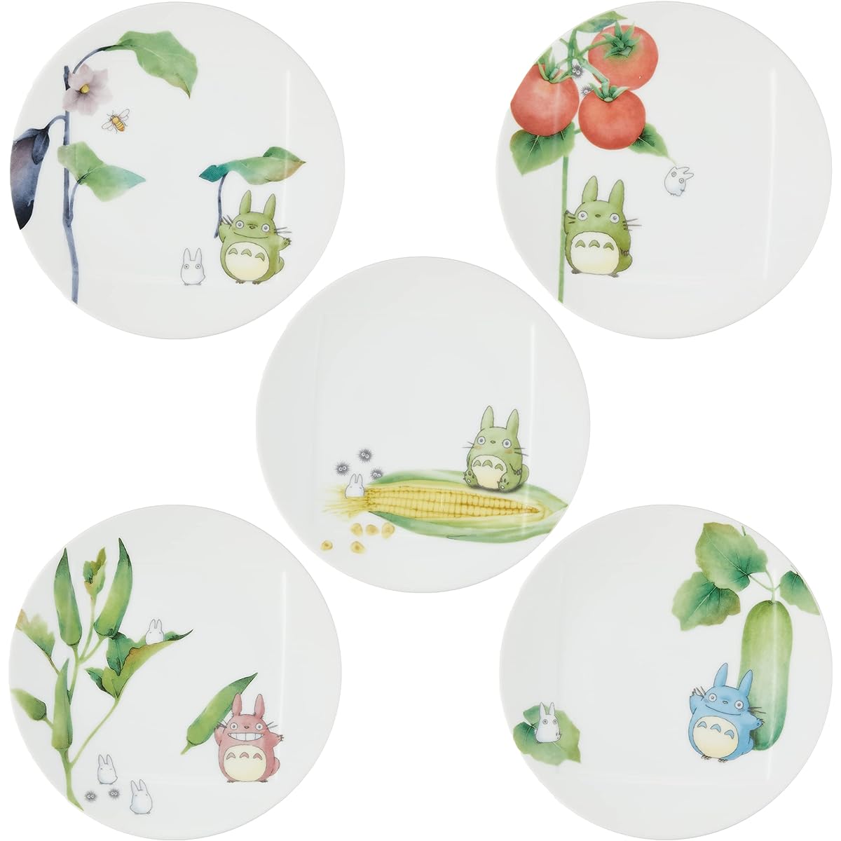 Noritake Plate Set (different picture) 15.5cm My Neighbor Totoro Vegetable Series Microwave Safe Dishwasher Safe 5 Pieces Fine Porcelain 1704-15L/VF9931A