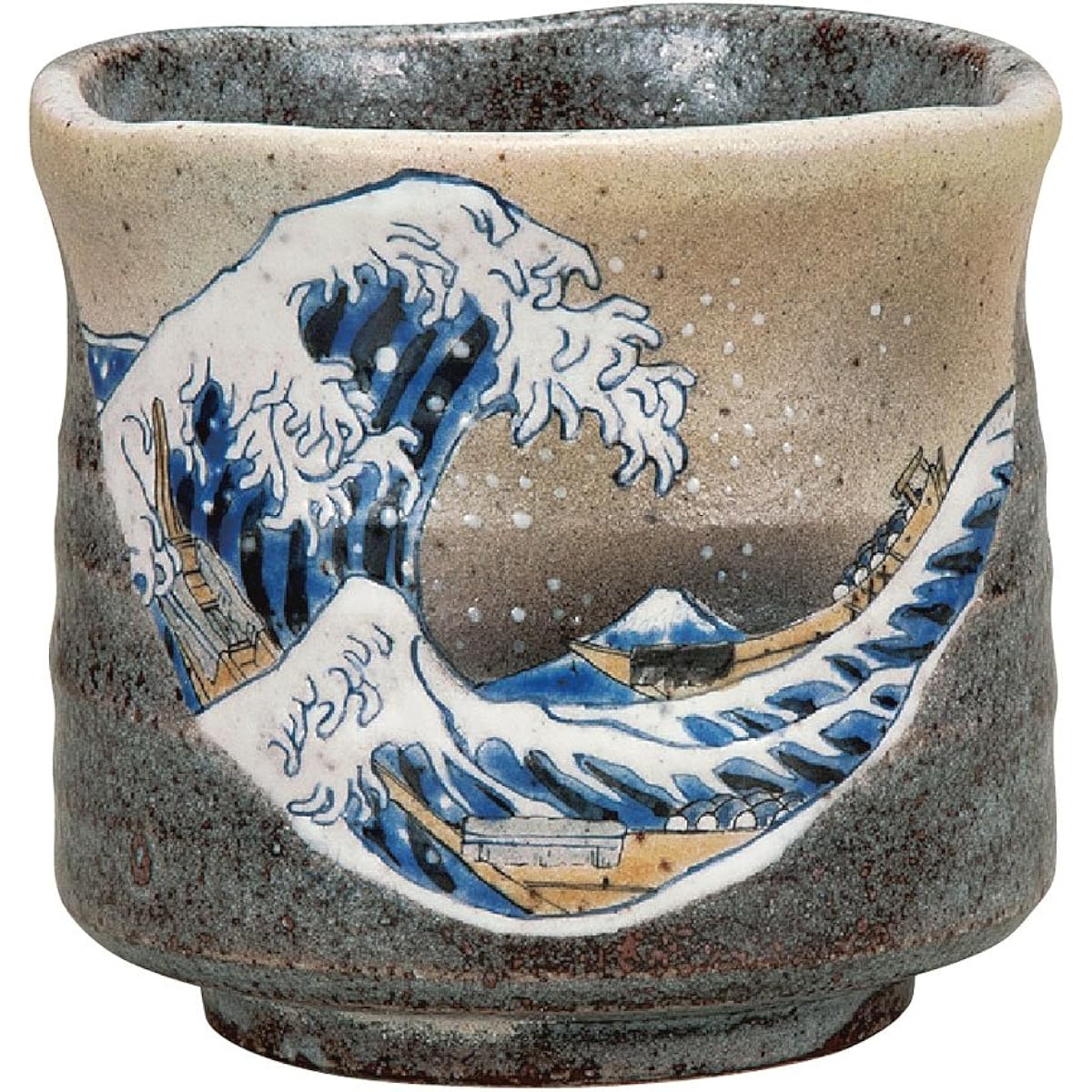 Masamine Ino Kutani ware large teacup Hokusai The Great Wave off Kanagawa K8-644