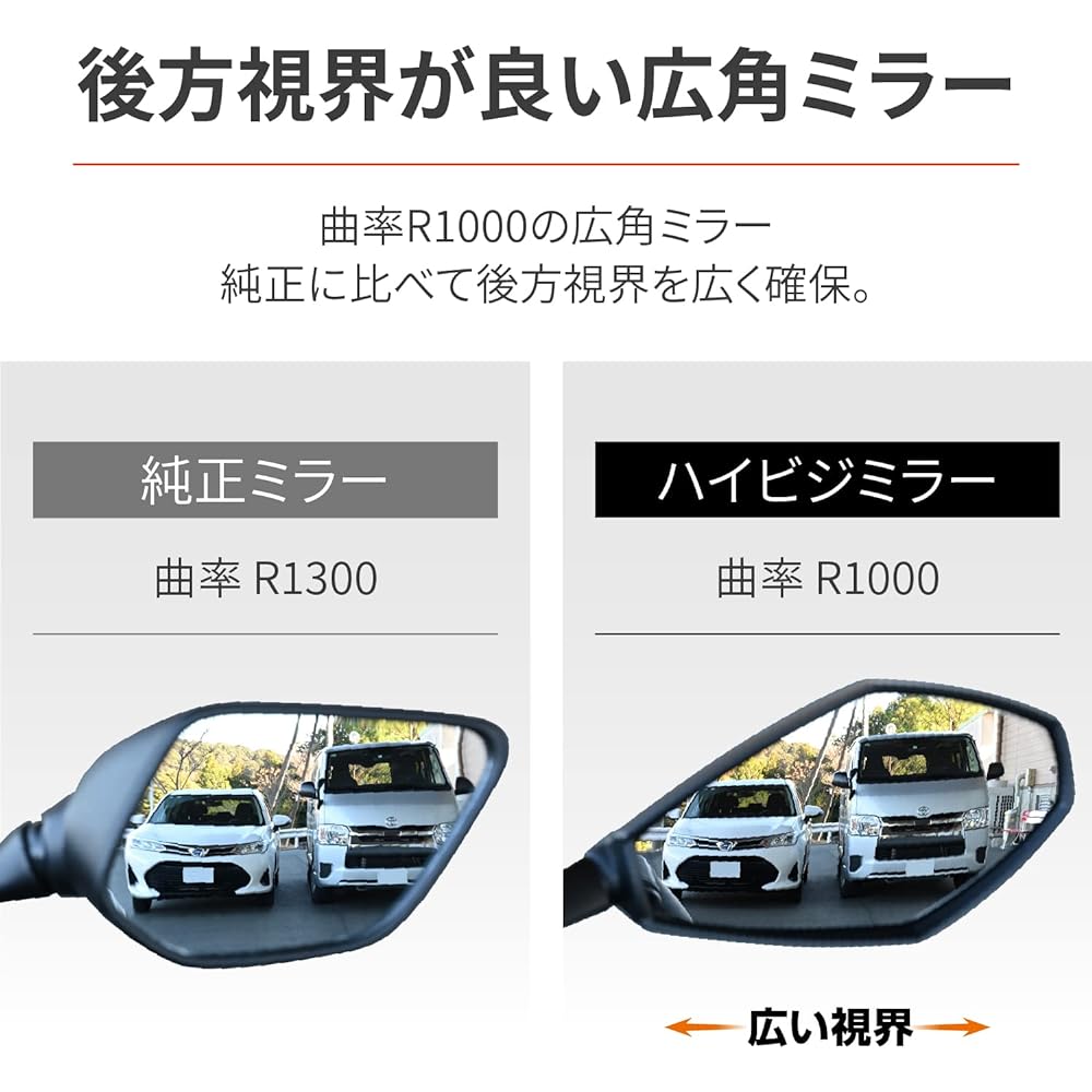Daytona High Visibility Mirror for Motorcycles Cowl Mirror 1 on each side Right only 6mm bolt Mounting pitch 26-54mm Compliant with new safety standards Lightweight Wide Angle Edge Short 16934