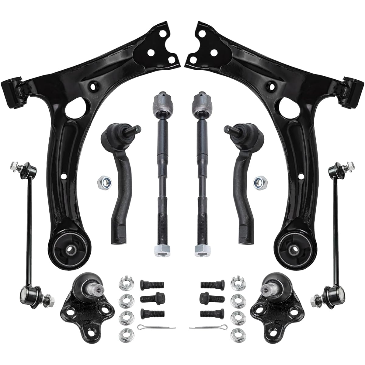 Front suspension kit 10 points - (2) lower front control arm, (2) lower front suspension ball joint, (2) Front swabar endink, front inner & outer tie rod end