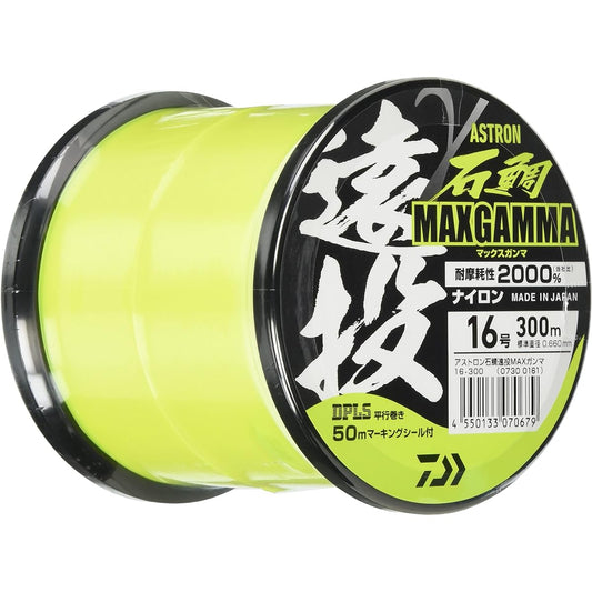 DAIWA Nylon Line Astron Ishidai Long Throw MAX Gamma No. 16-22 300m Flash Yellow