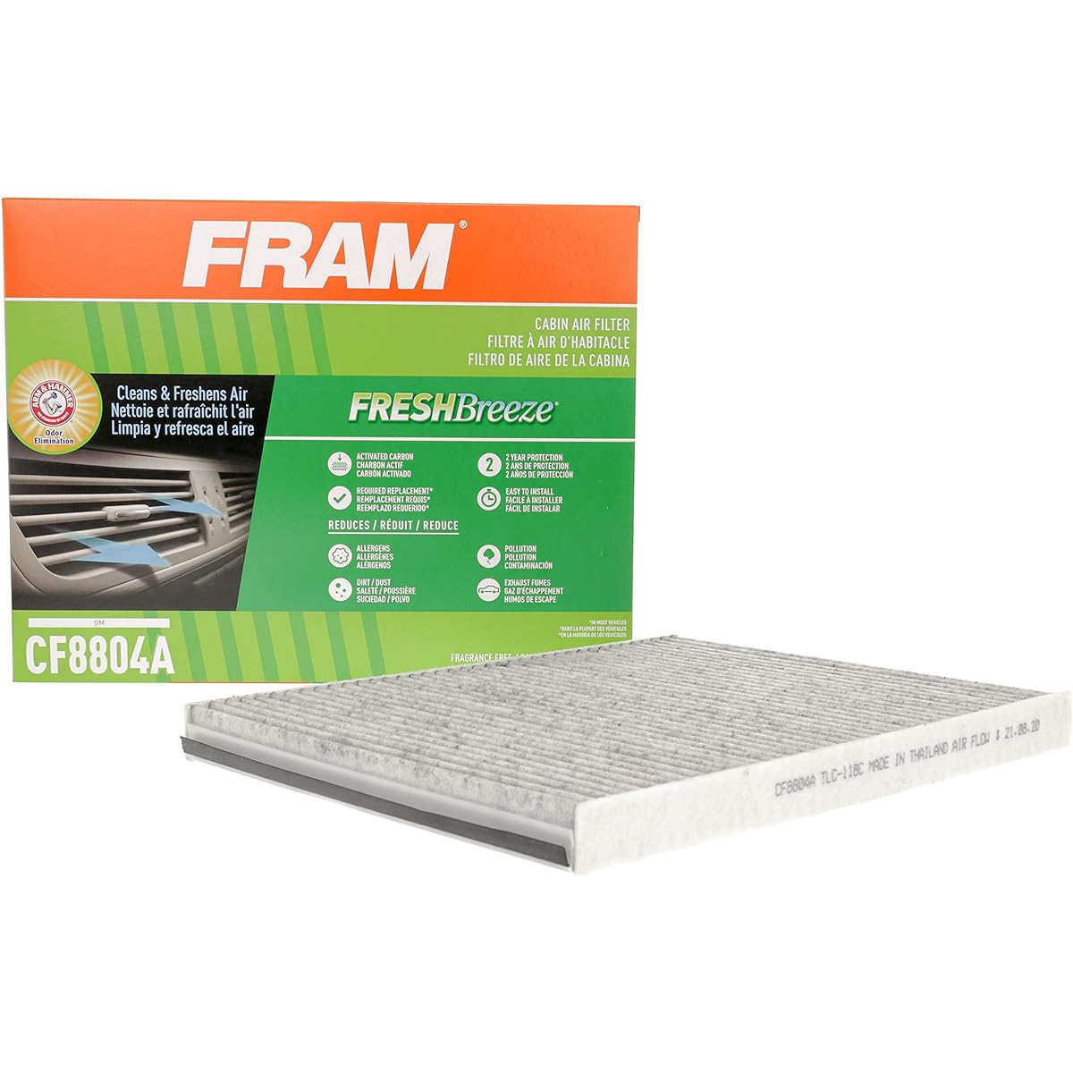 Fram FCF8804A With Fresh Breeze Cabin Air Filter Arm & Hammer