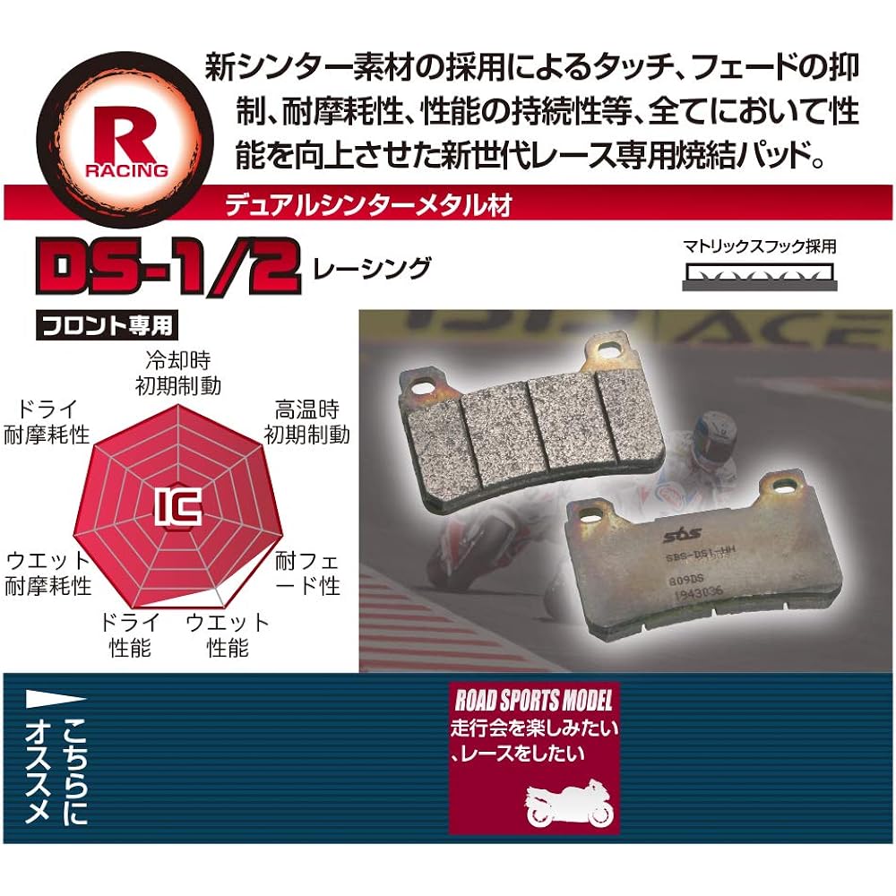 KITACO SBS brake pad 931DS-1 X MAX, YZF-R25/ABS, MT-25, YZF-R3 ABS, MT-03 etc. 777-0931091