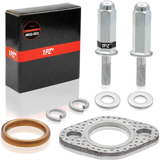 1PZ MG2-SE3 Premium Exhaust Bolt and Gasket for GY6 50cc 70cc 90cc 110cc 125cc 150cc GMB139 Engine Scooter ATV