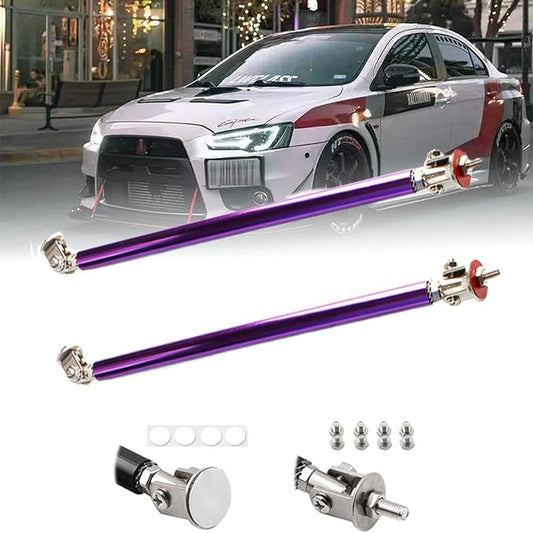 EOHMAK Front Bumper Lip Spuritter Strad Rod Tie Bar Support Rod 2 Adjustable Most vehicles 3 inch ~ 8 inches (Purple 15cm/5.9 inches)