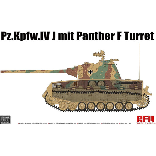 Ryfield Model 1/35 German Army No. 4 Tank J Type/Panther F Turret Plastic Model RFM5068