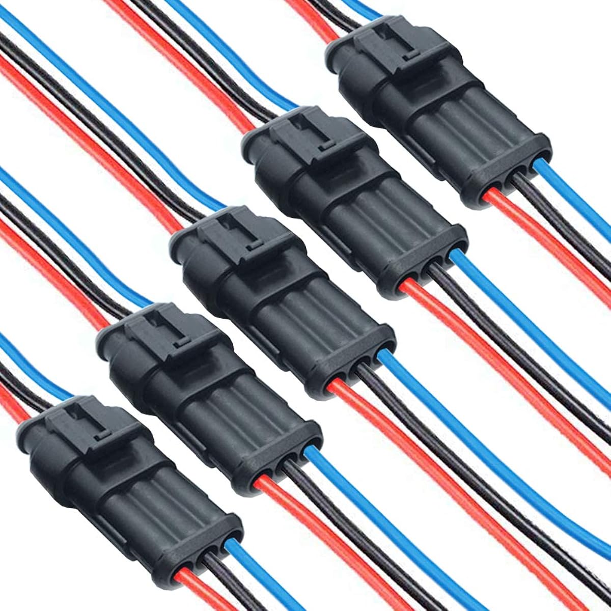 DSTFUY 3 Ping Conector 16AWG Waker Plug Automatic Electric Wire Convertor Track Boat Other Wire Connection (5 packs)
