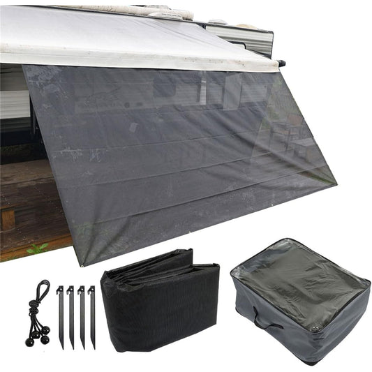 LABWORK RV Avunning Sunth Crane 9 Feat x 17 Feat 3 inch RV Front Awarded Complete Kit UV Black Grid Shadow Protection Privacy Protection RV Travel Outdoor Camp