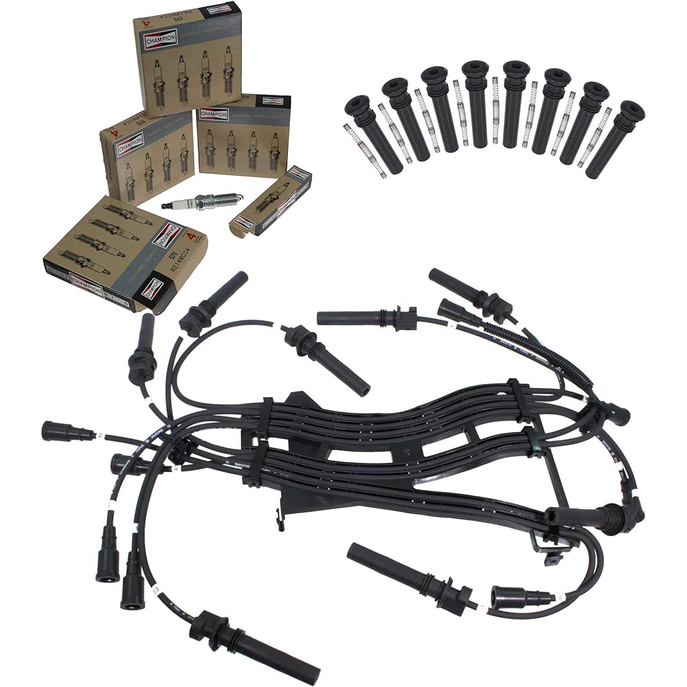 APDTY TUNE UP Kit INCLUDES 16 OEM Spark Plug, 16 Ignition Ignition Ignition Ignition Coil Wire & COP ON Plug Boots 2003 - 2005 DODGE RAM Pickup with 5.7 L HEMI / 2004 - 2005 DODGE DURANGO WITH 5.7 L HEMI