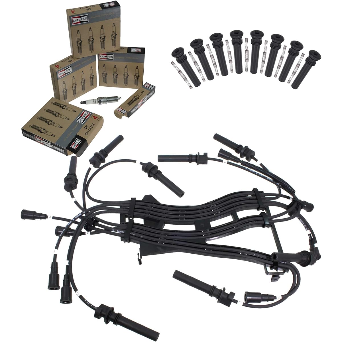 APDTY TUNE UP Kit INCLUDES 16 OEM Spark Plug, 16 Ignition Ignition Ignition Ignition Coil Wire & COP ON Plug Boots 2003 - 2005 DODGE RAM Pickup with 5.7 L HEMI / 2004 - 2005 DODGE DURANGO WITH 5.7 L HEMI