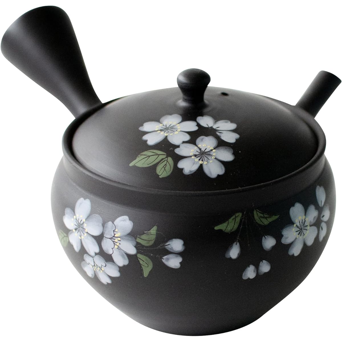 Tokoname Ware Gyokugama Teapot Ceramesh Ceramic Tea Strainer Approximately 240ml Black Kiln Variant Cherry Blossom Pattern Green Tea Japanese Tea Made in Japan 266295