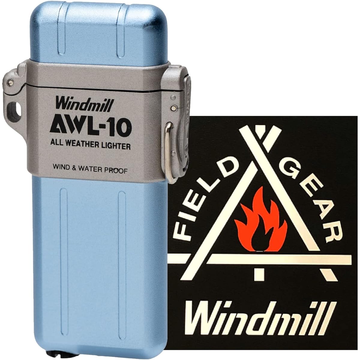 Windmill Windmill Turbo Lighter Blue AWL-10 with Logo Sticker Waterproof Windproof Refillable 307-3006K
