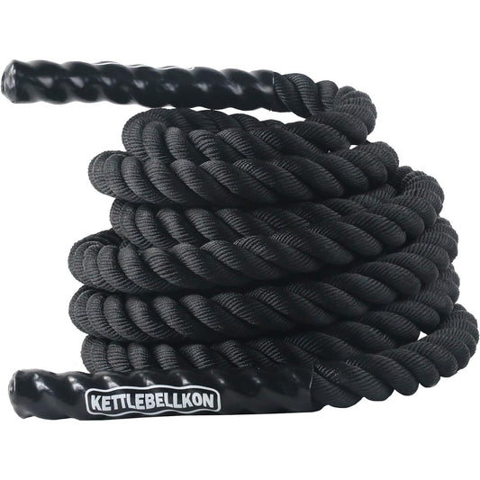 KETTLEBELLKON (kettlebell spirit) professional grade battle rope (gym rope, training rope, extra-thick jump rope) Professional specifications for martial arts and crossfit!