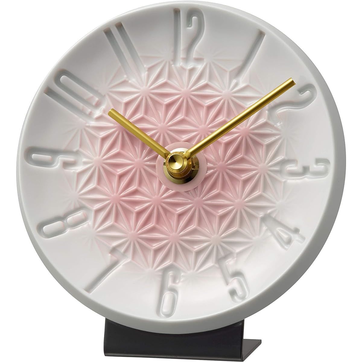 RHYTHM Table Clock PISTA-S2 ARITA Asanoha Made in Japan Arita Ware Ikeda Ceramics 2 Hand Type 4SG798HG13 12.6x12x4.8cm