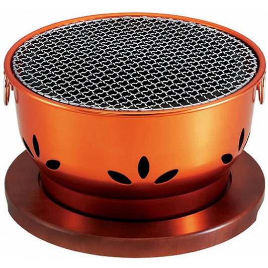 Ikenaga Tekko Seven Wheel Barbecue Made in Japan Yakiniku Stove Grill Charcoal Grill Compact Home Commercial Use Gold 30cm Kappo Jumbo Charcoal Grill