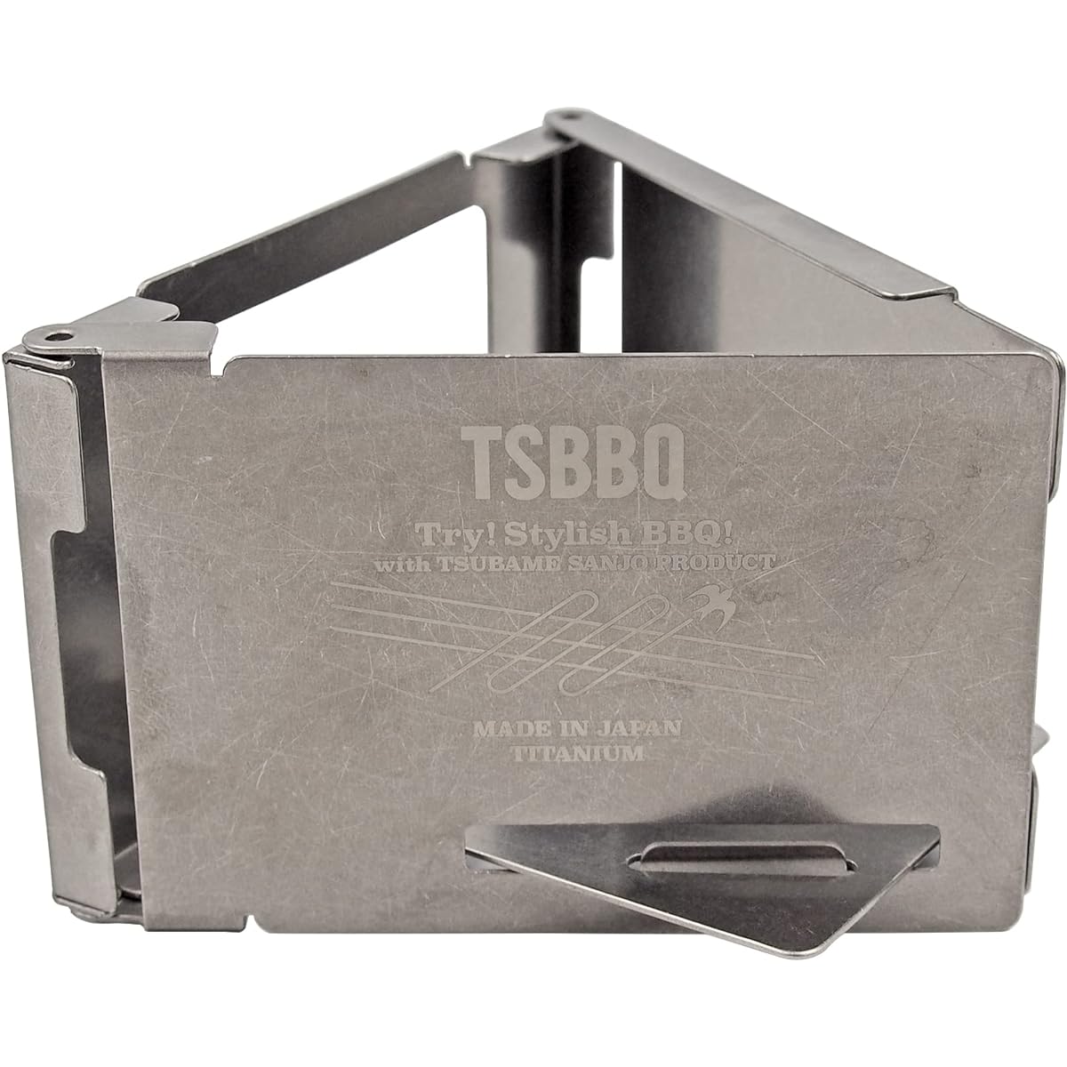 TSBBQ Pure Titanium Card Stove TSBBQ-028 [Made in Tsubame-Sanjo] Business card-sized assembly stove! Weighs only about 66g! Smallest & thinnest!