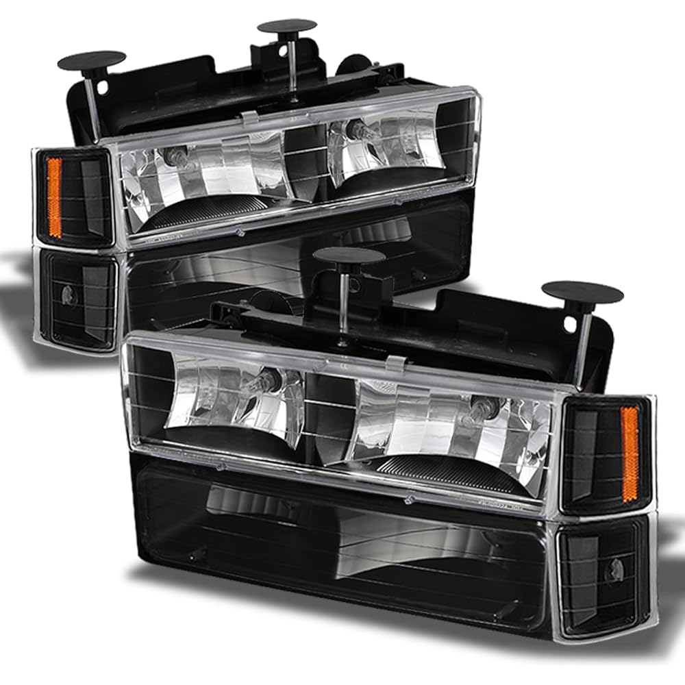 1994-1998 CHEVY C/K 1500/2500/3500 TAHOE SUBURBAN Full size C10 Black Headlight left+right headlamp