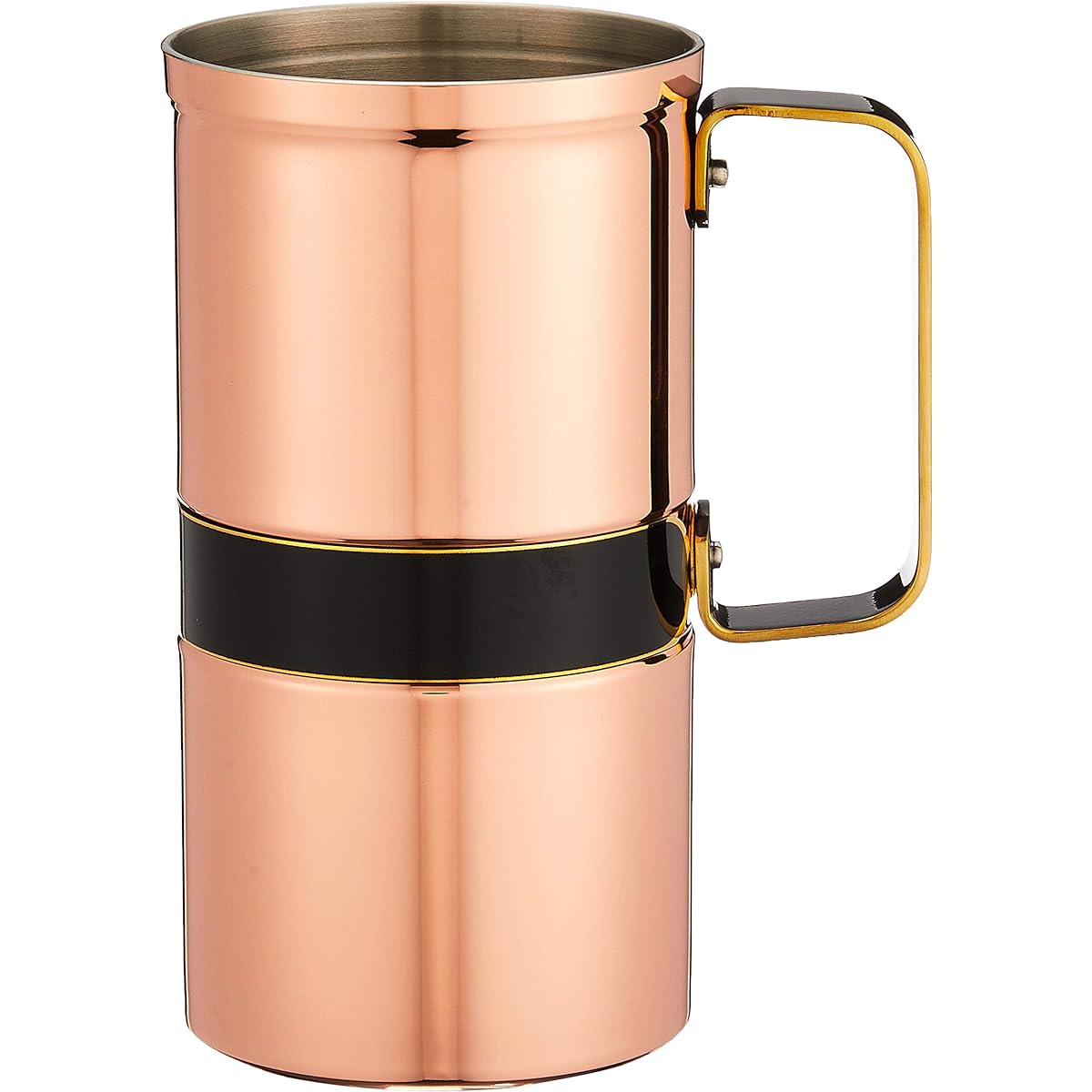 Shinkoukinzoku Mug Copper/Black Belt Large (Capacity: 500ml) Pure Copper Babyroa Mug B-701