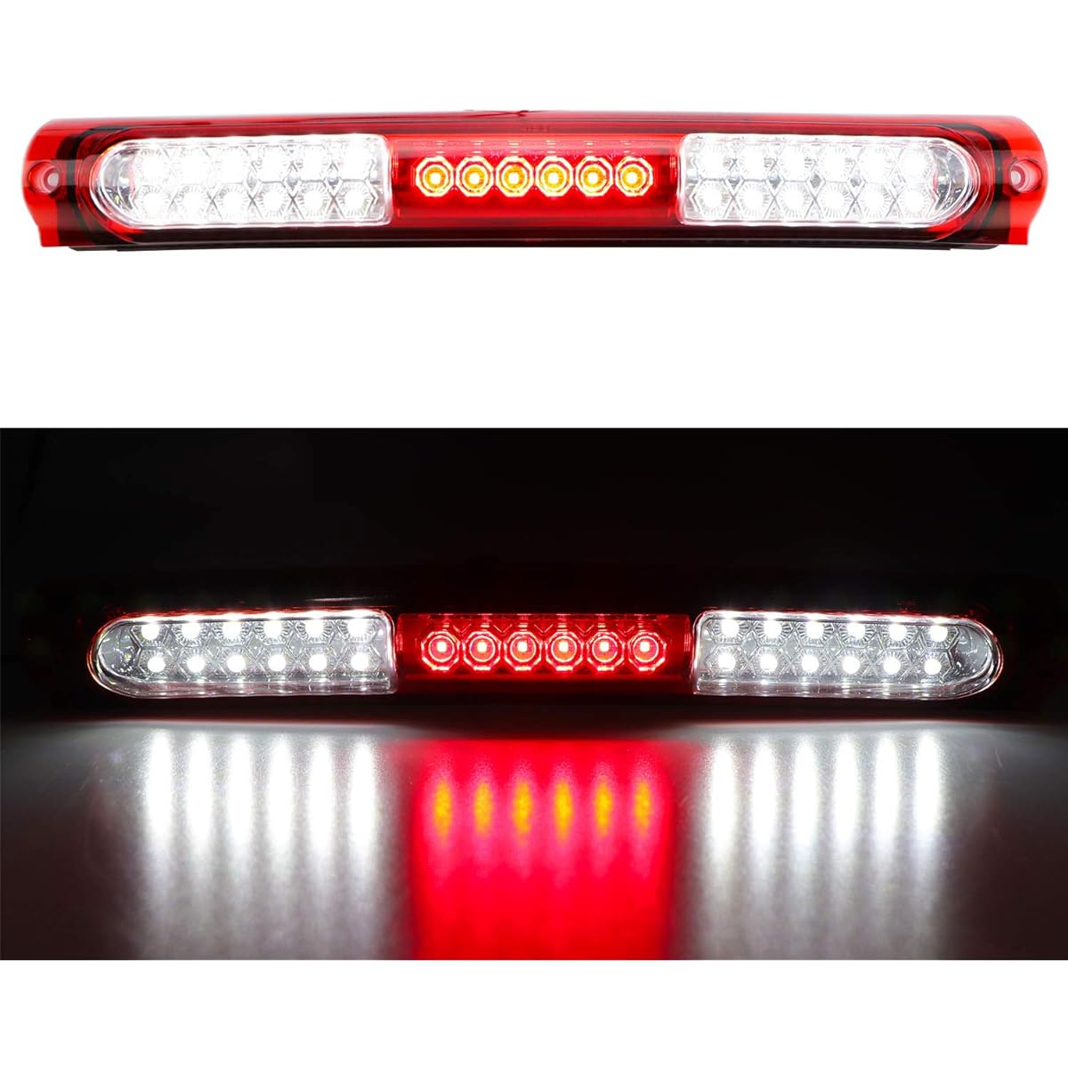 1997-2003 Ford F150/2004 Heritage LED Third Brake High Mount Lit Cargo Light Stop Lamp (Red)