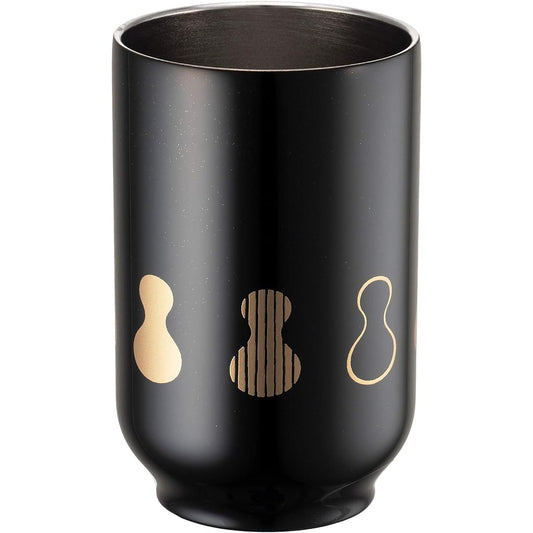 THERMO MUG Stainless Steel Tea Cup/Tea Tumbler 250ml Black Lacquer Makie Gourd [URUSHI MAKIE TEA TUMBLER] TT19-URM