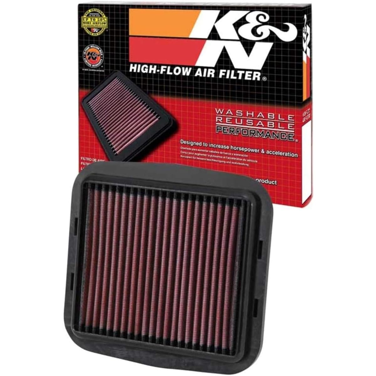 K & N engine air filter: High performance, premium, power sports air filter: 2012-2019 DUCATI (1299 Panigale, 959, MultiStrada 1260, Scrambler 1100, XDIAVEL) DU-1112