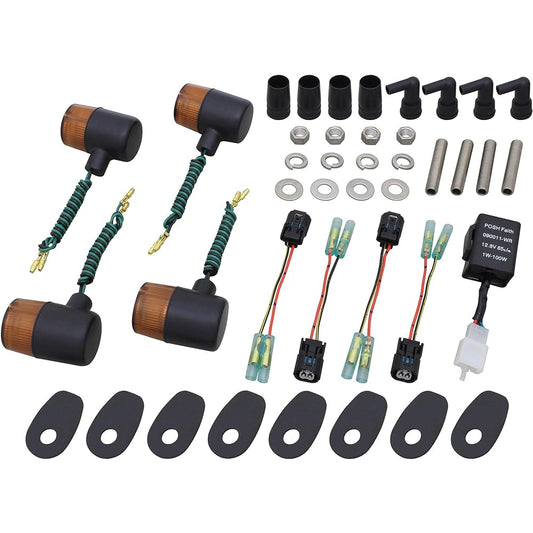 POSH Motorcycle Supplies Turn Signal Kit 71 Type Turn Signal Kit Classical Z900RS/CAFE (18-23) Black Body/Orange Lens 132091-56