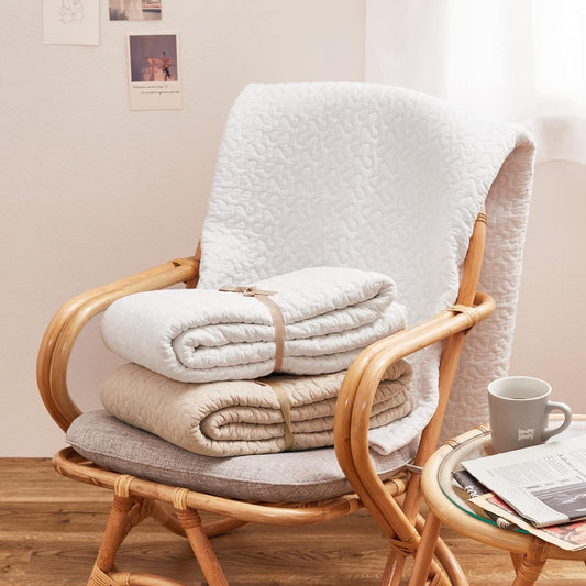 Hagiwara Quilted Rug Ivory Approx. 190 x 190cm "Decor" Rug Multi-cover Ible Machine washable with non-slip treatment