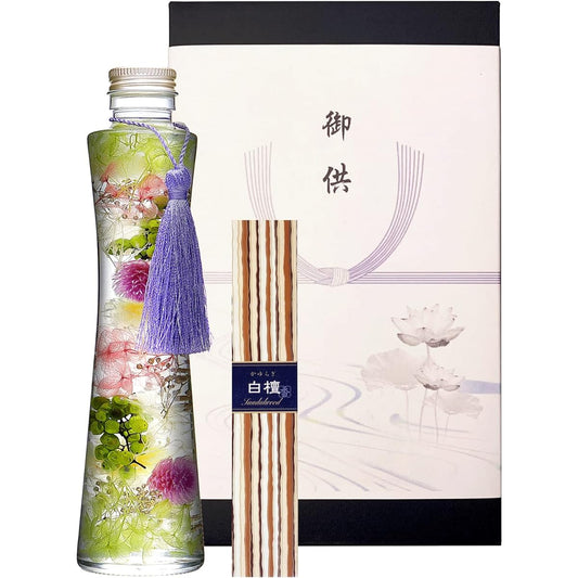 [Felinas] Offering Herbarium Gift Incense stick set with noshi that conveys your feelings Buddha flower Condolence Pet Buddhist altar Sandalwood (Nippon Kodo) sandalwood