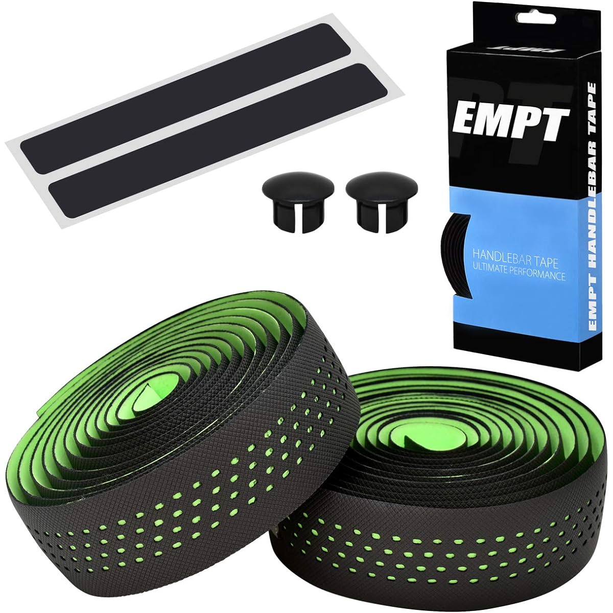 EMPT carbon style road bar tape ES-JHT020 EMPT cushion EVA carbon style bar tape road piste drop handlebar tape *End cap and end tape included (carbon style yellow)