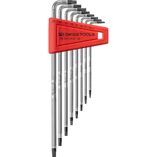PB SWISS TOOLS 3411H/6-25CN Knurled L-type hex lobe wrench set