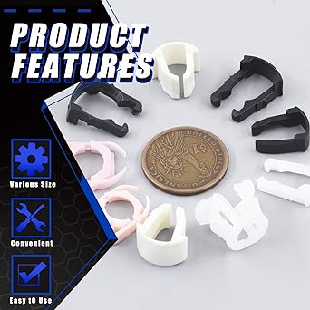 GLARKS 80 pieces 3/8 inch 5/16 inch 8 inch 8 size fuel line retainer clip assorted kit nylon fuel line hold hold clip replacement kit ford GM compatible
