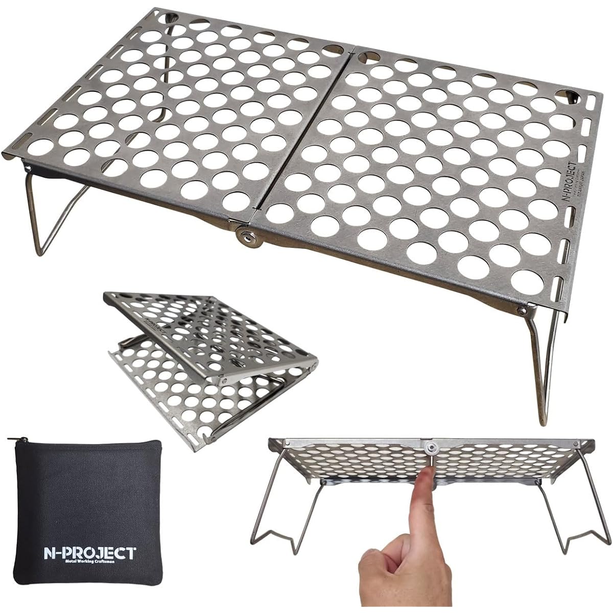 N-project Titanium Table - Foldable Compact - Ultra Lightweight 98g - Ideal size for mountain climbing and solo camping UL TITANIUM TABLE [Made in Japan]