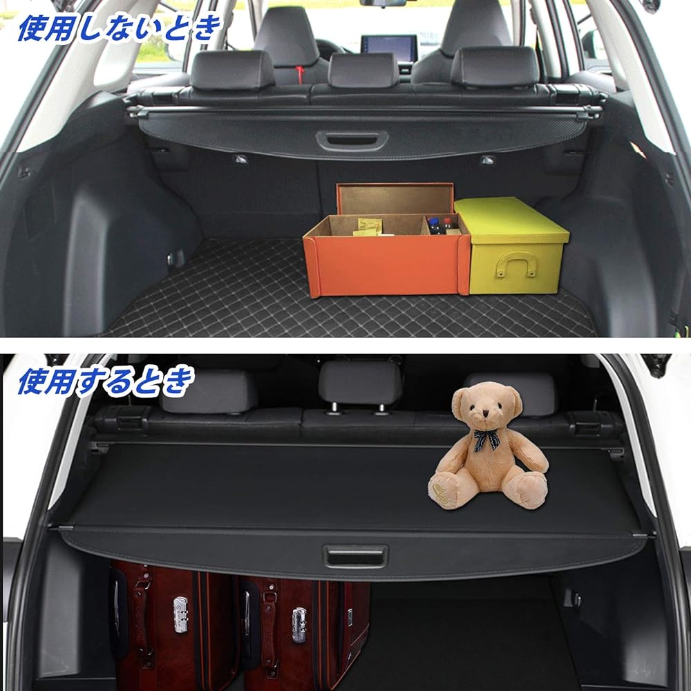 BUYFULL Toyota New Harrier 80 Series Tonneau Cover Luggage Storage Roll Shade Privacy Protection Dress Up Custom Parts Interior High Quality Car Space Harrier 80 Series Accessories Harrier MXUA8# AXUH8# (PVC Canvas)