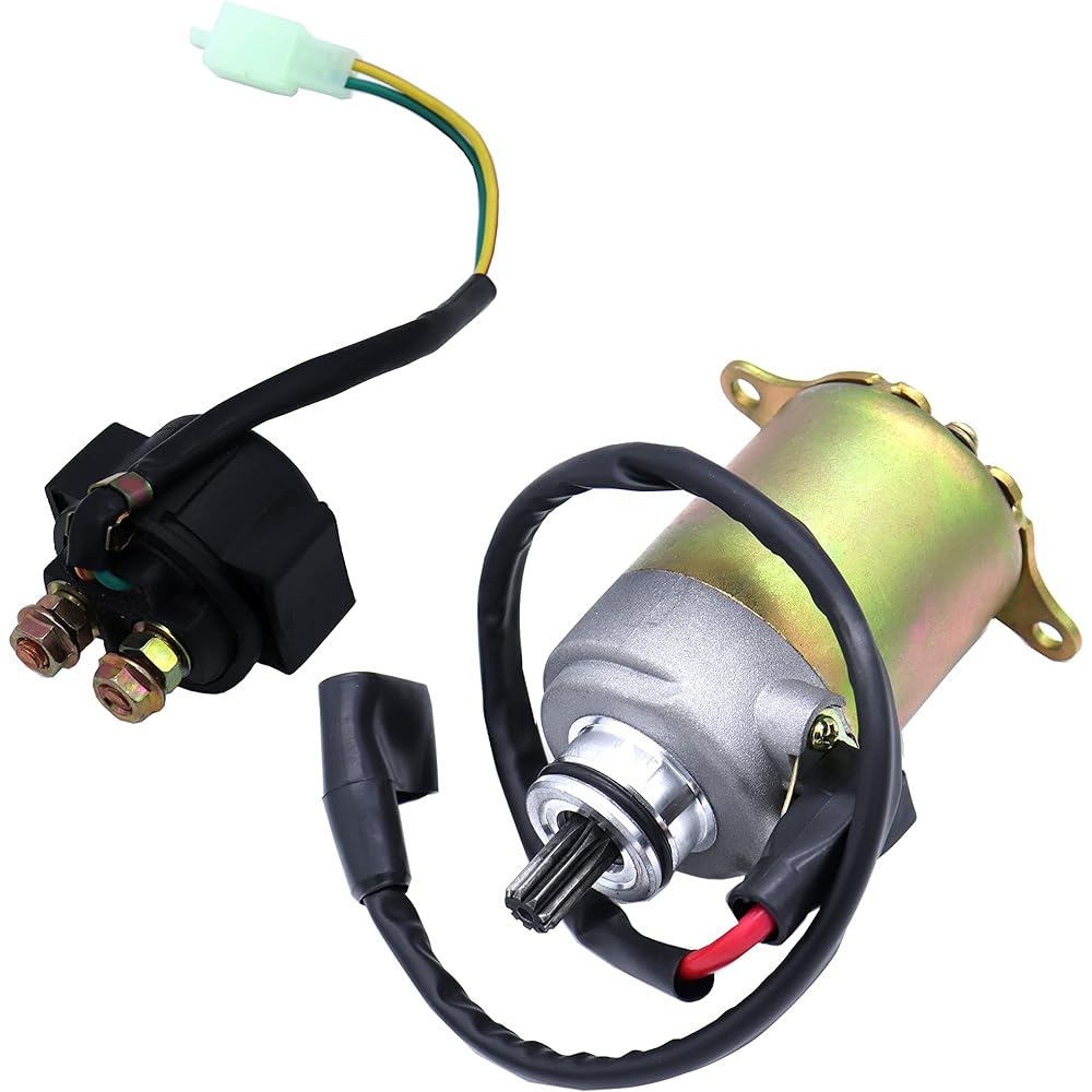 Woopeey Starter Solenoid Relay & Starter Motor for GY6 Engine 150cc 200CC 250CC Scooter Go Kart ATV Dirt Bike Baja Wilderness Taotao Cool Star Jonway Roketa
