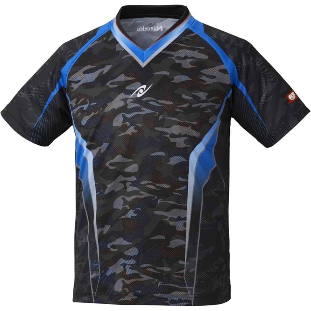 Nittaku NW2193 Table Tennis Game Shirt, Sky Camouflage Shirt, Unisex, JTTA Officially Approved, Can Be Worn in Official Matches