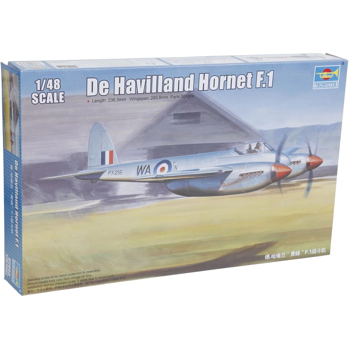 Trumpeter 1/48 de Havilland Hornet F.1 plastic model