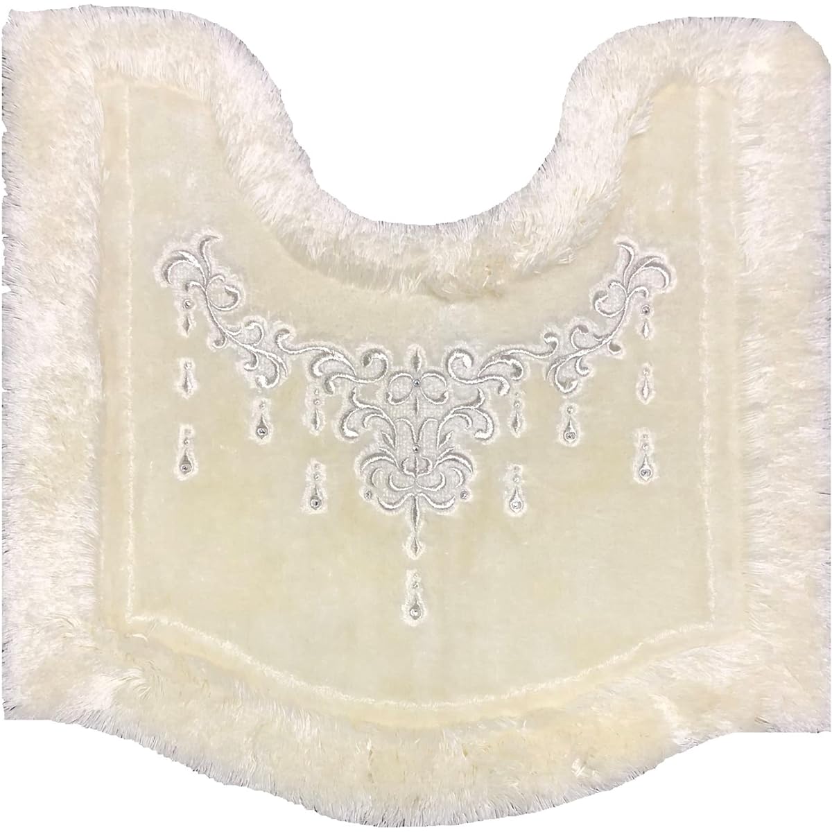 Senko NYNAS Shanti 2 Toilet Mat Approx. 70 x 70cm Platinum Rhinestone Elegant 36391