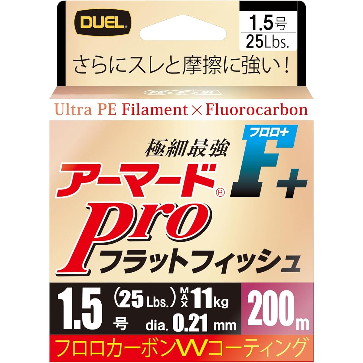 DUEL Armored F+Pro Flat Fish 200m 0.8~1.5 Flounder Maggochi