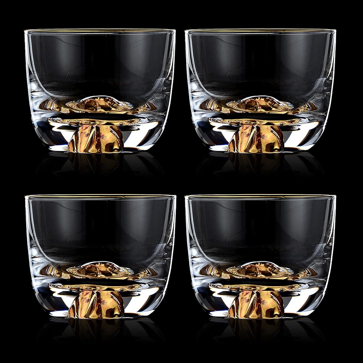 (Set of 4) Kanayama Guigumi Artisan Handmade Blown Glass Kiriko Sake Glass Cold Sake Glass 80ml Choko Sake Sake Cup Luxury Crystal Glass Elegant Stylish Mid-year Gift Gift Present Boxed