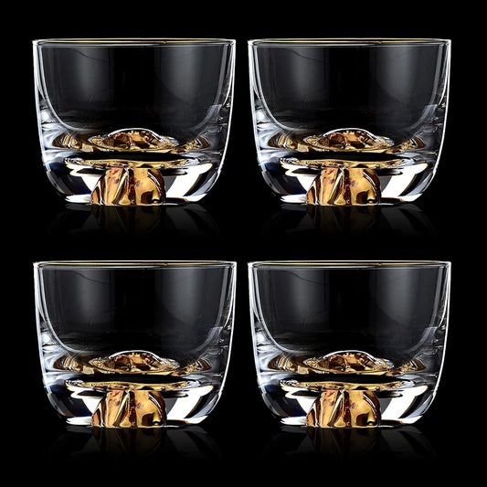 (Set of 4) Kanayama Guigumi Artisan Handmade Blown Glass Kiriko Sake Glass Cold Sake Glass 80ml Choko Sake Sake Cup Luxury Crystal Glass Elegant Stylish Mid-year Gift Gift Present Boxed